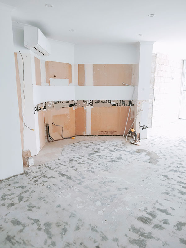 Kitchen after demolition stripout